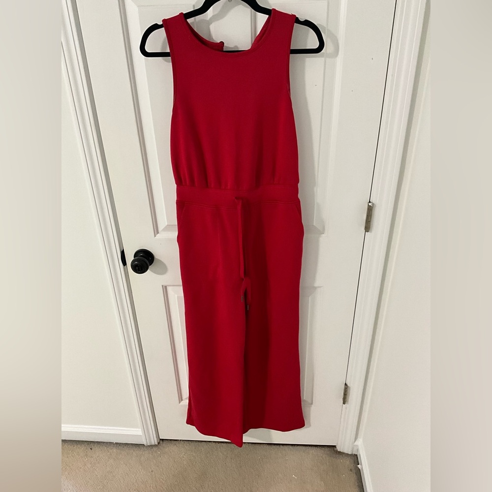 Red Sleeveless Jumpsuit